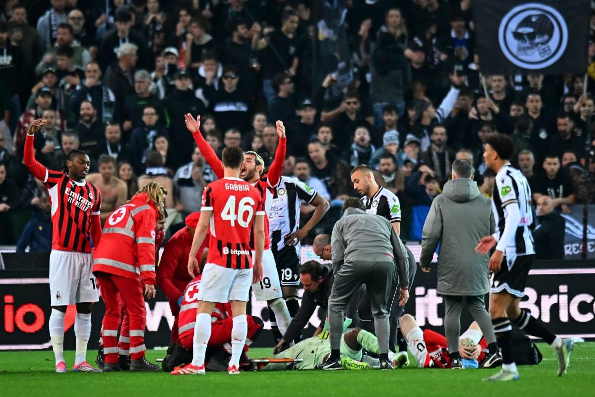 Mike Maignan s-a ciocnit violent cu un coechipier în Udinese - AC Milan » Scene copleșitoare: Abraham se ruga în genunchi! Portarul e conștient