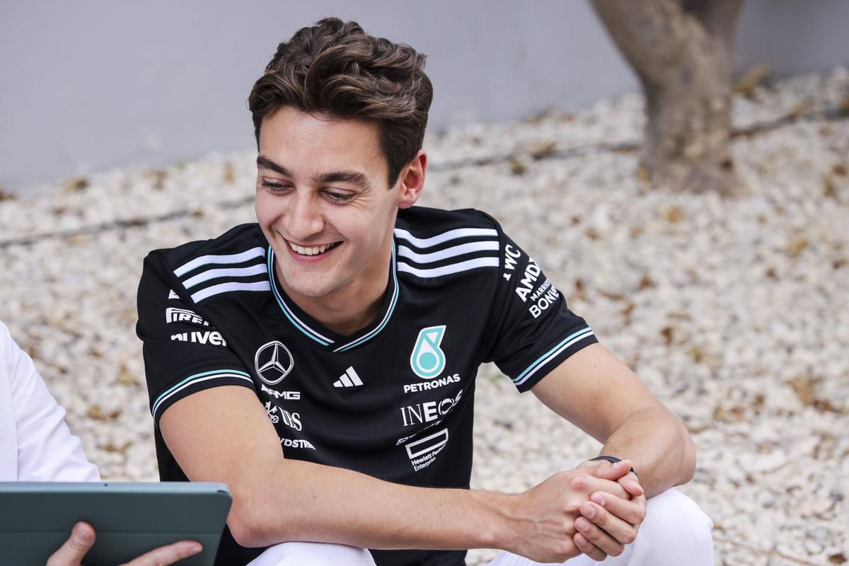 George Russell, în antrenamentele din Bahrain