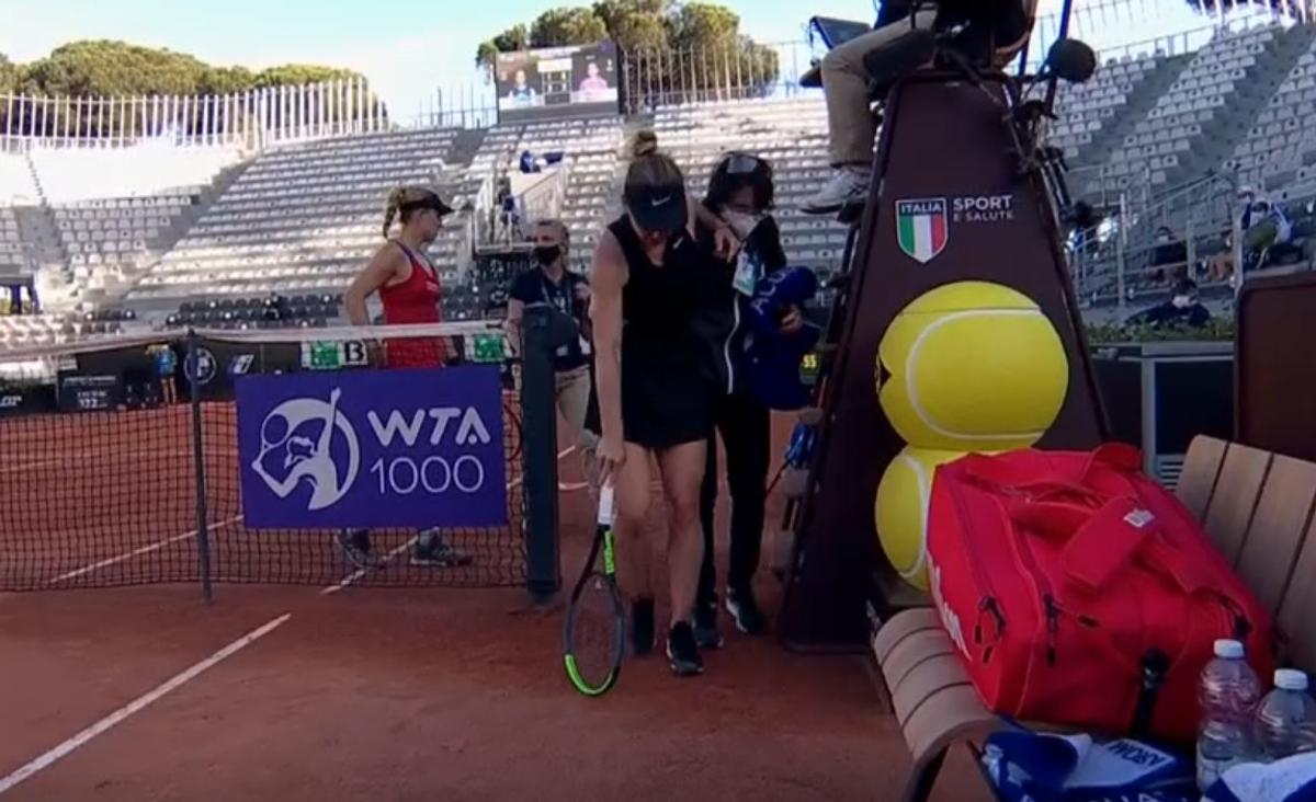 Halep, ABANDON la Roma! În lacrimi după o accidentare dureroasă » Simona a părăsit arena șchiopătând
