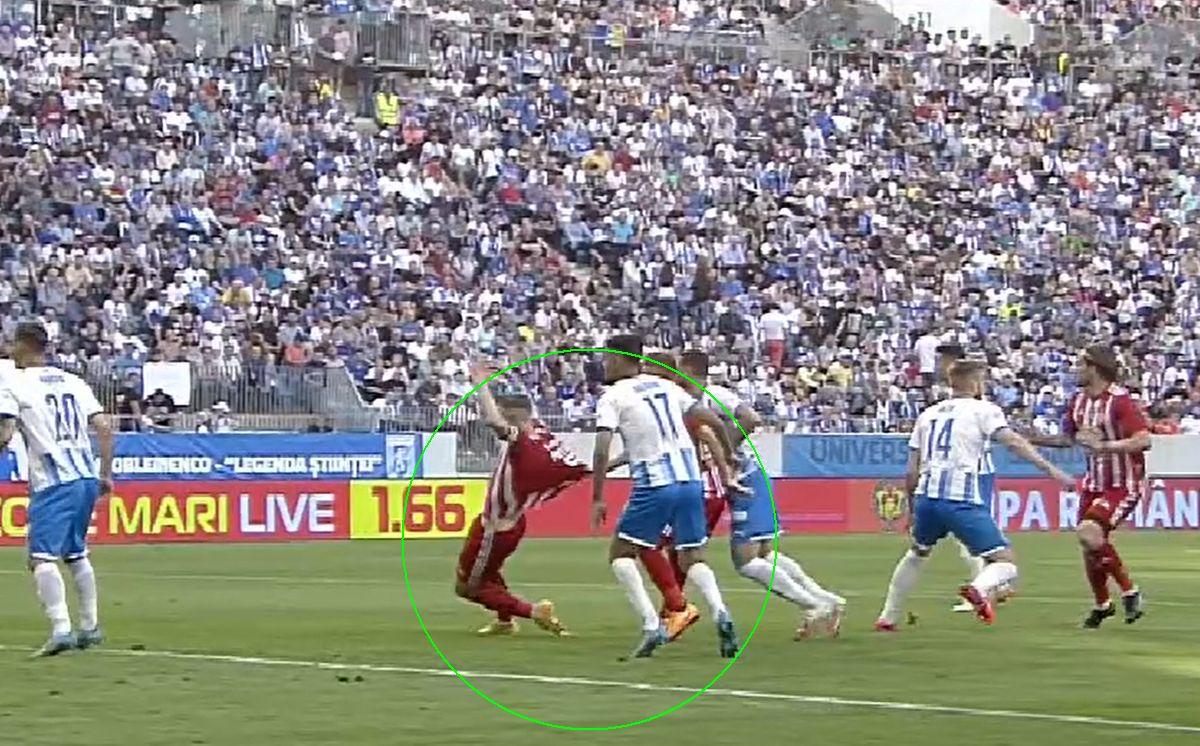 CSU Craiova - Sepsi, penalty nedat de Feșnic / FOTO: Capturi @Digi Sport 1