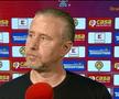 Laurențiu Reghecampf, antrenorul clubului oltean, și-a găsit cu greu cuvintele după meci.