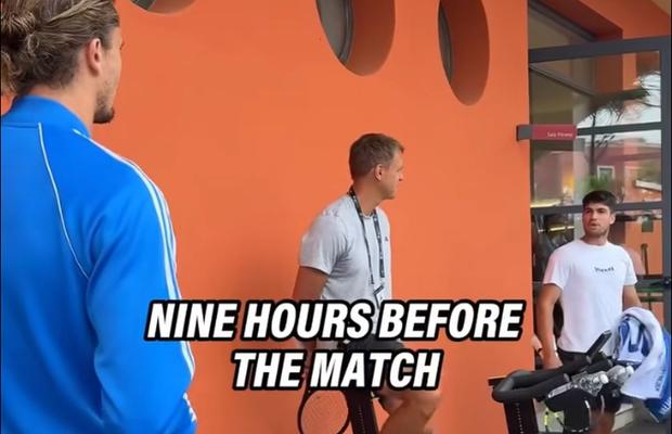 Carlos Alcaraz a venit la teren cu 9 ore înaintea meciului de la ATP Roma: „Avem Real Madrid - Barcelona azi!”