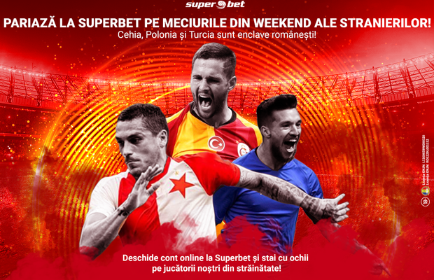 Pariază la Superbet pe românii care joacă în străinătate! Atacăm titlurile în Polonia, Cehia, Bulgaria și Turcia