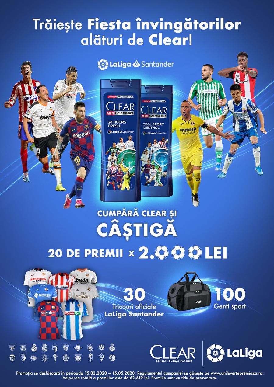 Fiesta fotbalului s-a reîntors în teren. Iar fiesta premiilor continuă în promoția CLEAR!