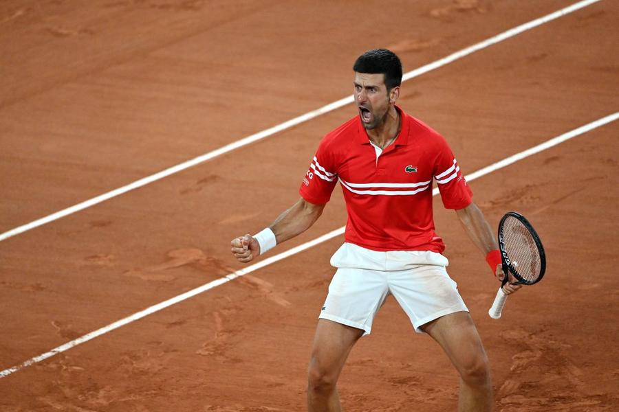 Novak Djokovic, la finalul partidei cu Berrettini (foto: Imago) De ce striga Nole să-și spargă pieptul