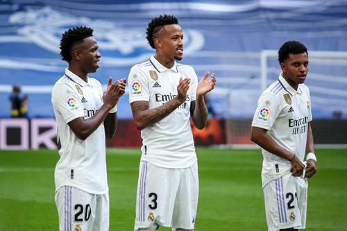 Vinicius Junior, Eder Militao și Rodrygo (de la stânga la dreapta). 
Foto: Imago