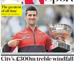 Prima pagină - Novak Djokovic, campion la Roland Garros