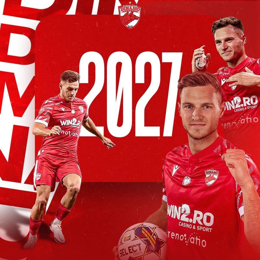Dennis Politic și-a prelungit contractul cu Dinamo/ foto: Facebook @Dinamo București Dennis Politic a semnat » Vestea momentului în Superliga