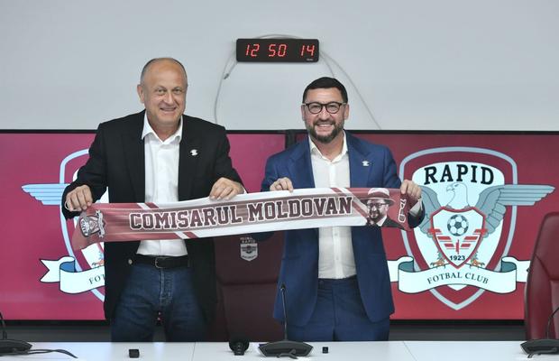 „Comisarul Moldovan” a început să citească de pe foaie la prezentarea-maraton la Rapid + Dan Șucu l-a descris în 6 cuvinte