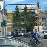 Răzvan Burleanu și colegii din FRF, cu bicicletele prin Wurzburg // foto: GSP