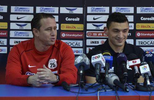 Claudiu Keșeru (dreapta) și Laurențiu Reghecampf au colaborat la FCSB între ianuarie și mai 2014