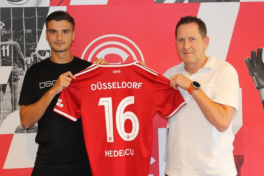 Dragoș Nedelcu, prezentat la Fortuna Dusseldorf / FOTO: Facebook @fortunaduesseldorf Dragoș Nedelcu a fost prezentat la noua echipă » Obiectiv important: „Vreau să promovez!”