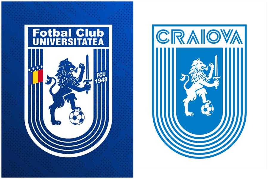 În stânga, sigla lui FCU Craiova. În dreapta, sigla lui CS Universitatea Craiova FCU Craiova, înfrângere la Tribunal! Obligată să-și schimbe numele și marca » Decizia nu e definitivă