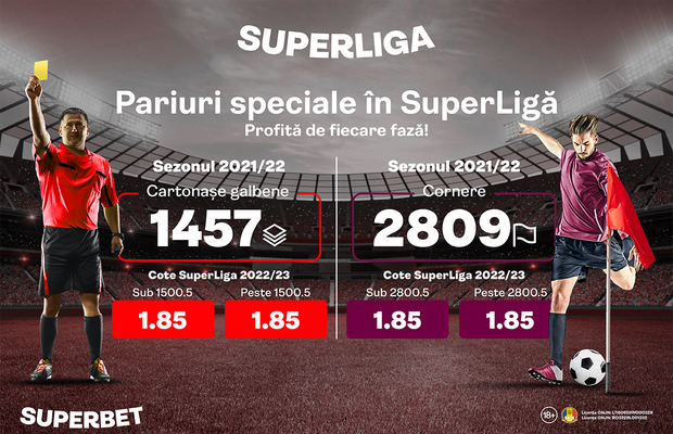 Prinde anteposturile pe cartonașele galbene și cornerele din SuperLigă!