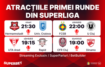 Start în SuperLigă! Vezi Cotele Superbet pentru prima etapă