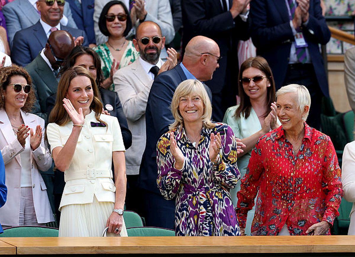 Kate Middleton, prințesa de Wales, și Simona Halep la finala Wimbledon 2025