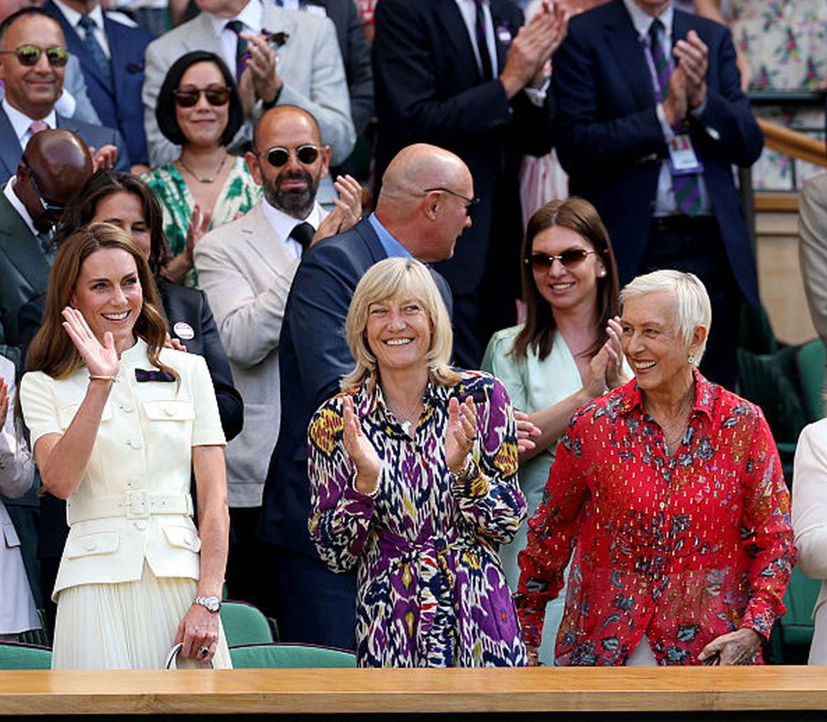 Kate Middleton, prințesa de Wales, și Simona Halep la finala Wimbledon 2025