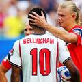Erling Haaland, alături de Jude Bellingham la Norvegia - Anglia / foto: Imago Images