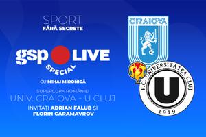 Universitatea Craiova - U Cluj »  Adrian Falub și jurnalistul Florin Caramavrov, invitații lui Mironică la GSP Live Special