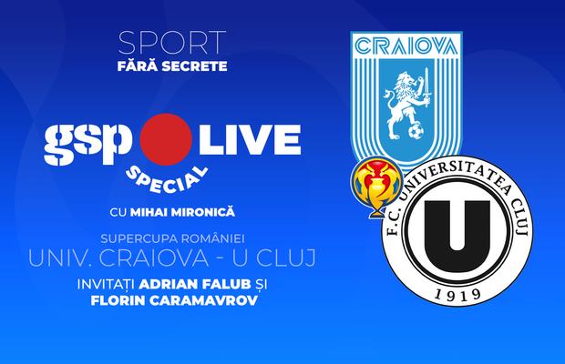 Universitatea Craiova - U Cluj »  Adrian Falub și jurnalistul Florin Caramavrov, invitații lui Mironică la GSP Live Special