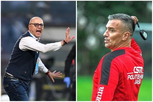 Leo Grozavu (în stânga) și Daniel Pancu