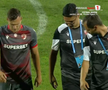 Abdallah și Politic s-au accidentat în Iași - Dinamo, foto: captură de ecran Prima Sport