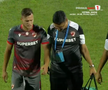 Abdallah și Politic s-au accidentat în Iași - Dinamo, foto: captură de ecran Prima Sport
