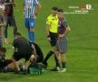 Abdallah și Politic s-au accidentat în Iași - Dinamo, foto: captură de ecran Prima Sport