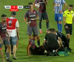 Abdallah și Politic s-au accidentat în Iași - Dinamo, foto: captură de ecran Prima Sport