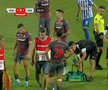 Abdallah și Politic s-au accidentat în Iași - Dinamo, foto: captură de ecran Prima Sport