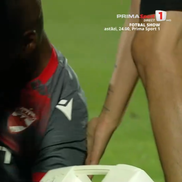 Abdallah și Politic s-au accidentat în Iași - Dinamo, foto: captură de ecran Prima Sport