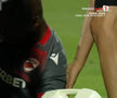 Abdallah și Politic s-au accidentat în Iași - Dinamo, foto: captură de ecran Prima Sport