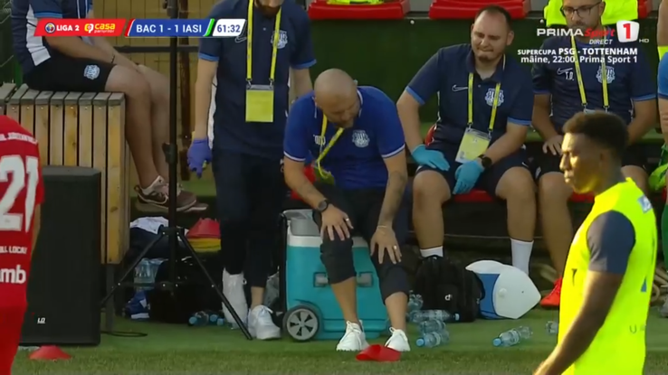 Tony da Silva s-a accidentat în FC Bacău - Poli Iași. FOTO: captură Prima Sport