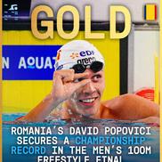 Gestul lui David Popovici, imediat după ce a realizat că a câștigat medalia de aur // FOTO: X