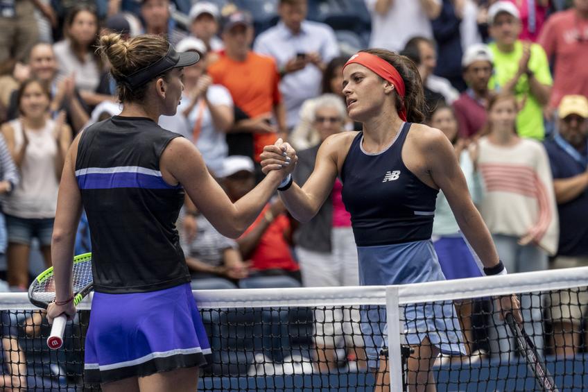 Halep și Gibbs, după meciul de la US Open 2019 / FOTO: Imago