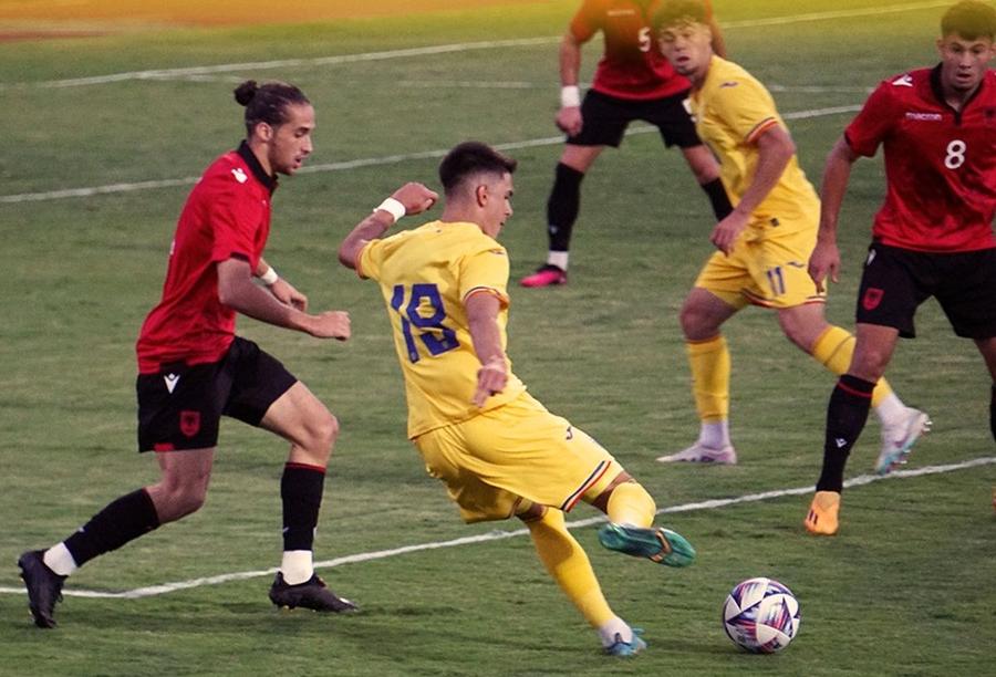 Albania U21 - România U21 / Sursă foto: frf.ro „Curentați” în Albania! Start groaznic de campanie pentru selecționata lui Pancu! România U21 a condus cu 2-0, dar a pierdut incredibil!