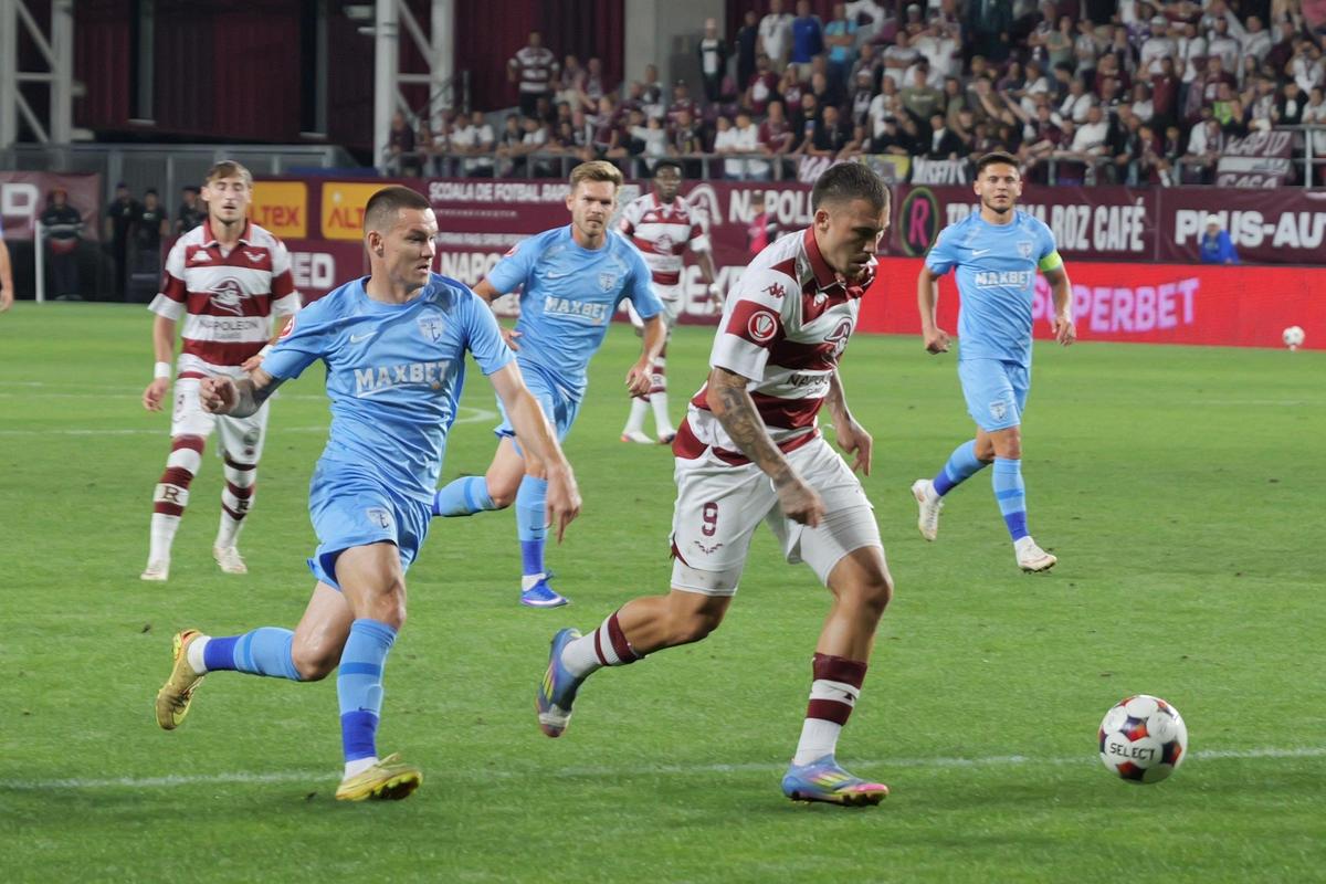 Rapid - Voluntari, faze din timpul meciului