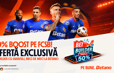 50% Boost pe Betano la meciurile FCSB