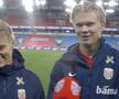 Martin Odegaard (stânga) și Erling Haaland după meci // foto: Facebook @ Fotballandslaget