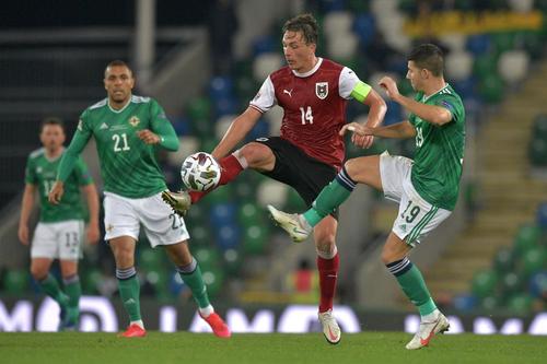 Julian Baumgartlinger (#14) în Irlanda de Nord - Austria 0-1 // foto: Guliver/gettyimages