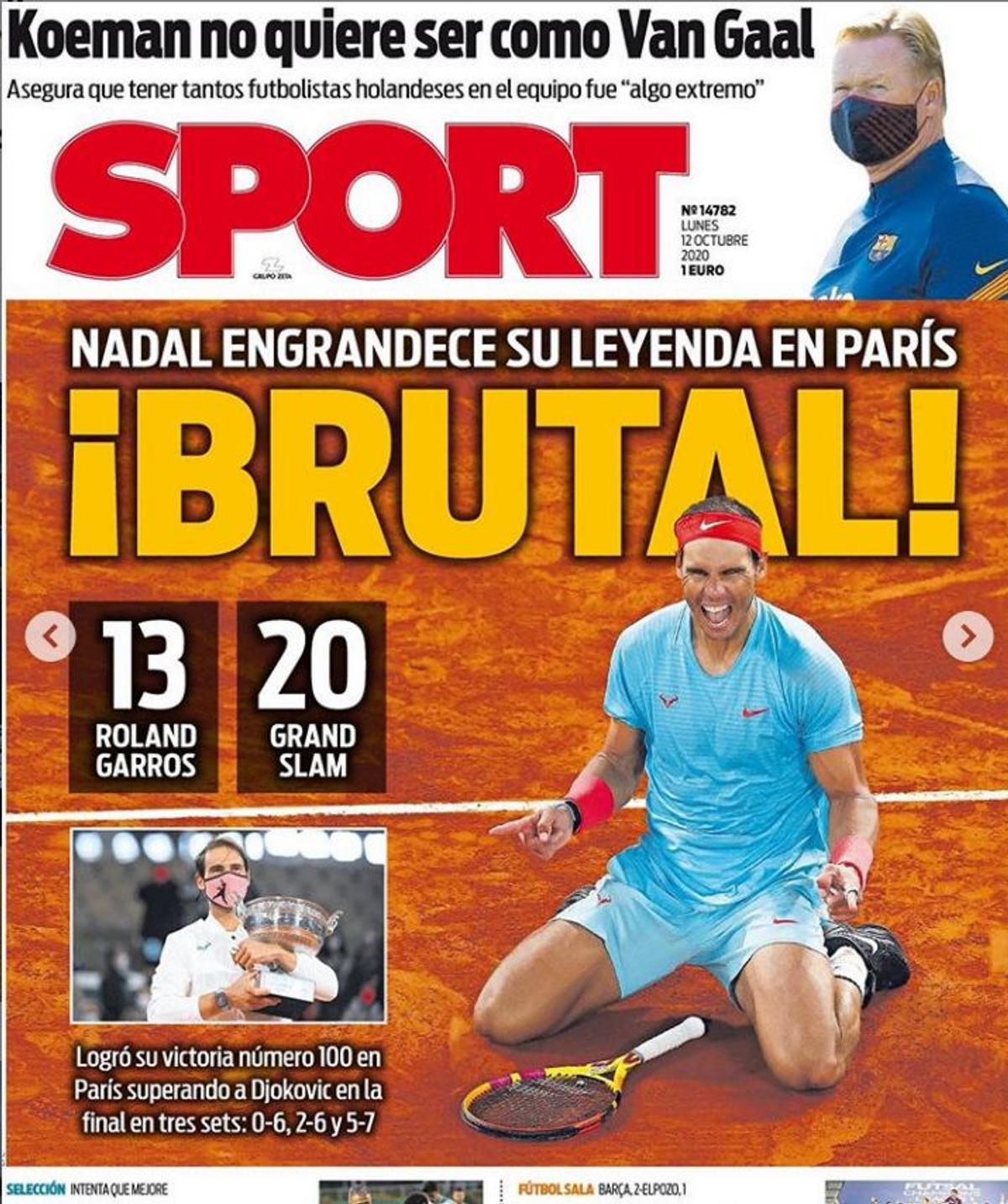 Presa internațională, după titlul 13 câștigat de Rafa Nadal la Roland Garros