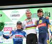 Remco Evenepoel, Tadej Pogacar și  Giulio Ciccone pe podium  FOTO Imago Images