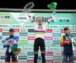 Remco Evenepoel, Tadej Pogacar și  Giulio Ciccone pe podium FOTO Imago Images