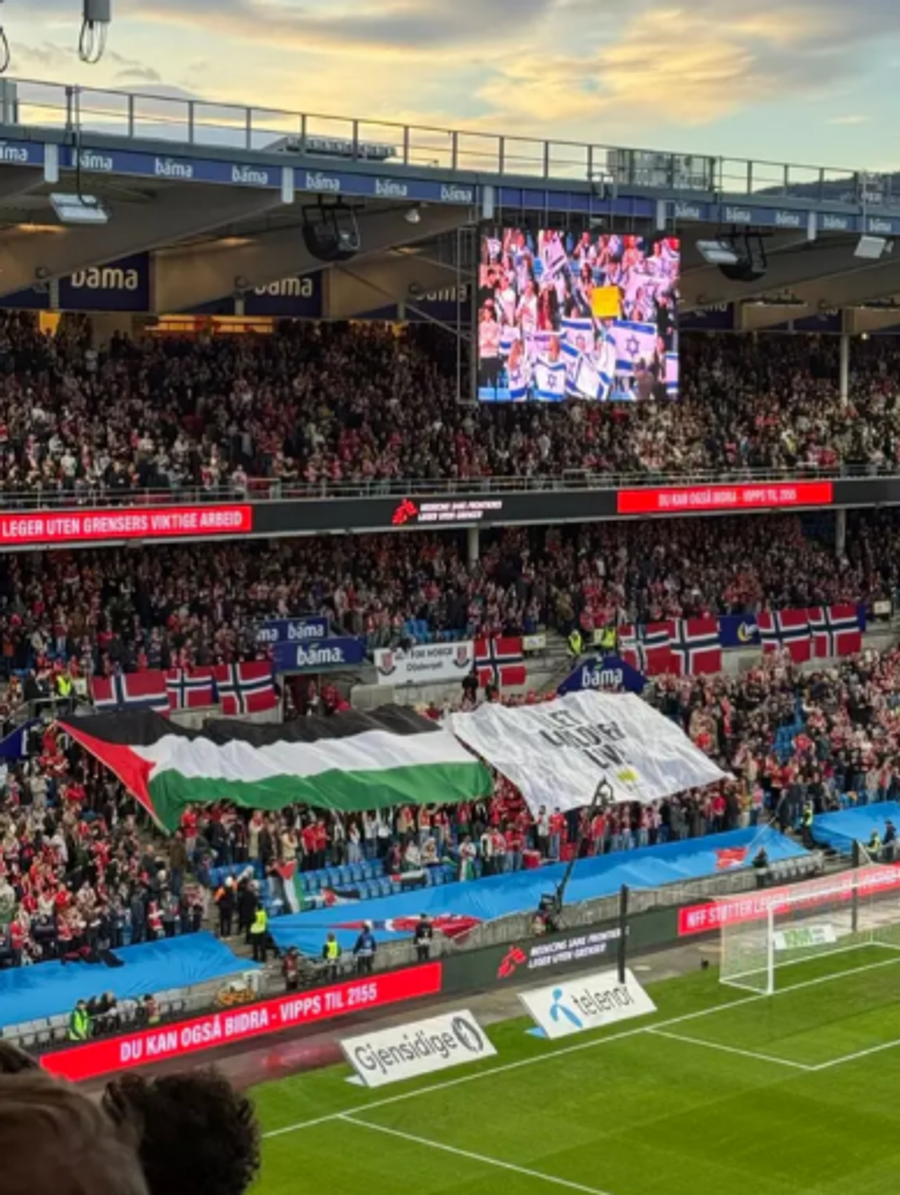 foto: fanii norvegieni au dezvăluit un banner pro-Palestina înainte de meciul cu Israelul Norvegia ar putea fi sancționată de FIFA după un mesaj afișat înainte de meciul cu Israel