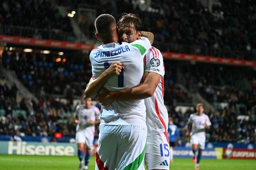 Pio Esposito a marcat primul său gol pentru naționala Italiei în victoria cu Estonia (3-1) // FOTO: Imago Images