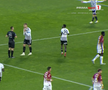 U Cluj a solicitat un penalty în meciul cu Rapid după un posibil henț al lui Sheriff Sinyan / FOTO: captură @Prima Sport