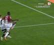 U Cluj a solicitat un penalty în meciul cu Rapid după un posibil henț al lui Sheriff Sinyan / FOTO: captură @Prima Sport