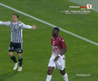 U Cluj a solicitat un penalty în meciul cu Rapid după un posibil henț al lui Sheriff Sinyan / FOTO: captură @Prima Sport