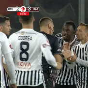 U Cluj a solicitat un penalty în meciul cu Rapid după un posibil henț al lui Sheriff Sinyan / FOTO: captură @Prima Sport