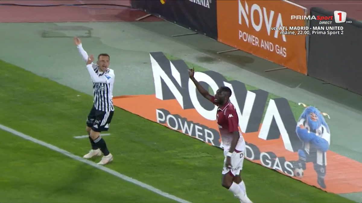 U Cluj a solicitat un penalty în meciul cu Rapid după un posibil henț al lui Sheriff Sinyan